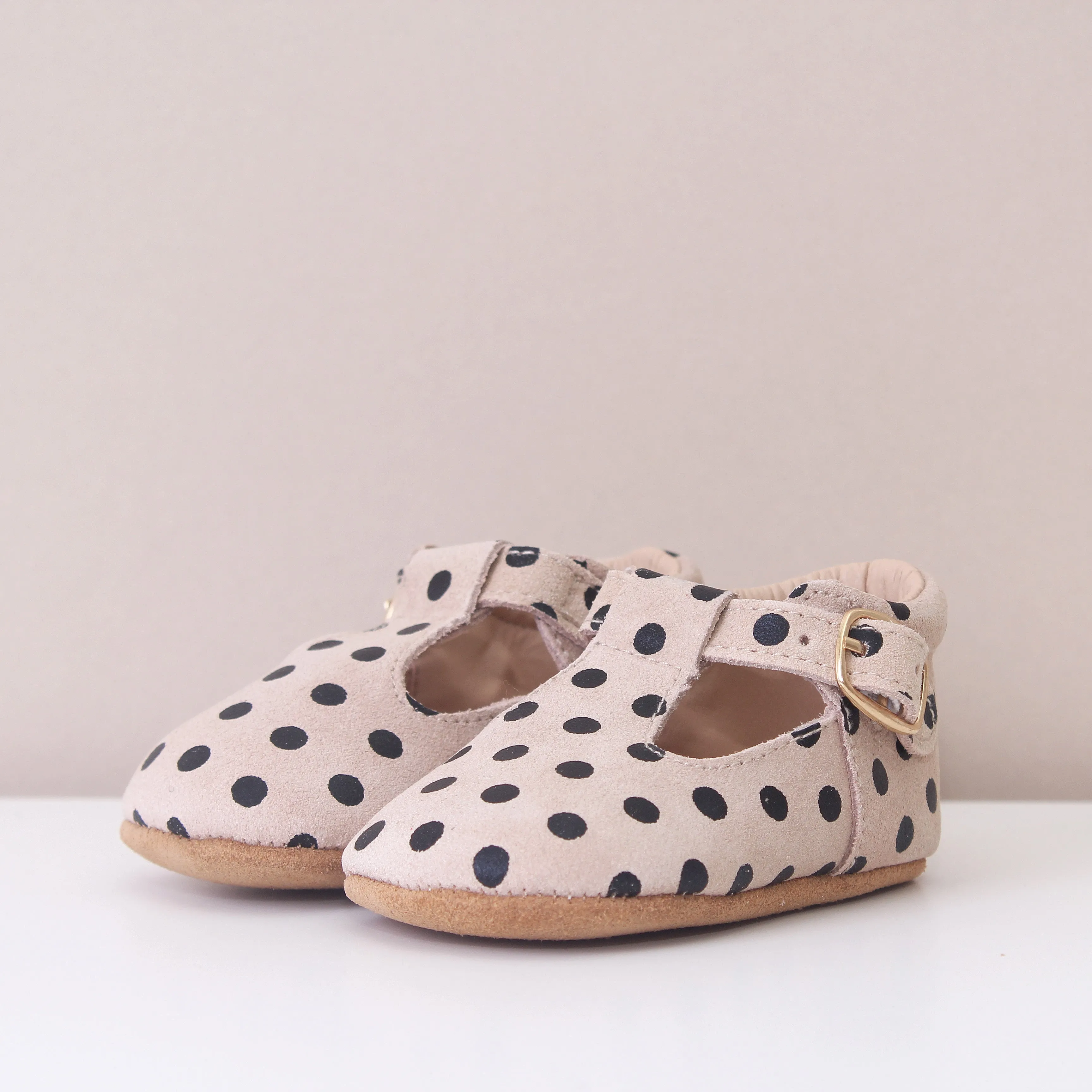 Clemmie Polka Dot Cream T-Bars