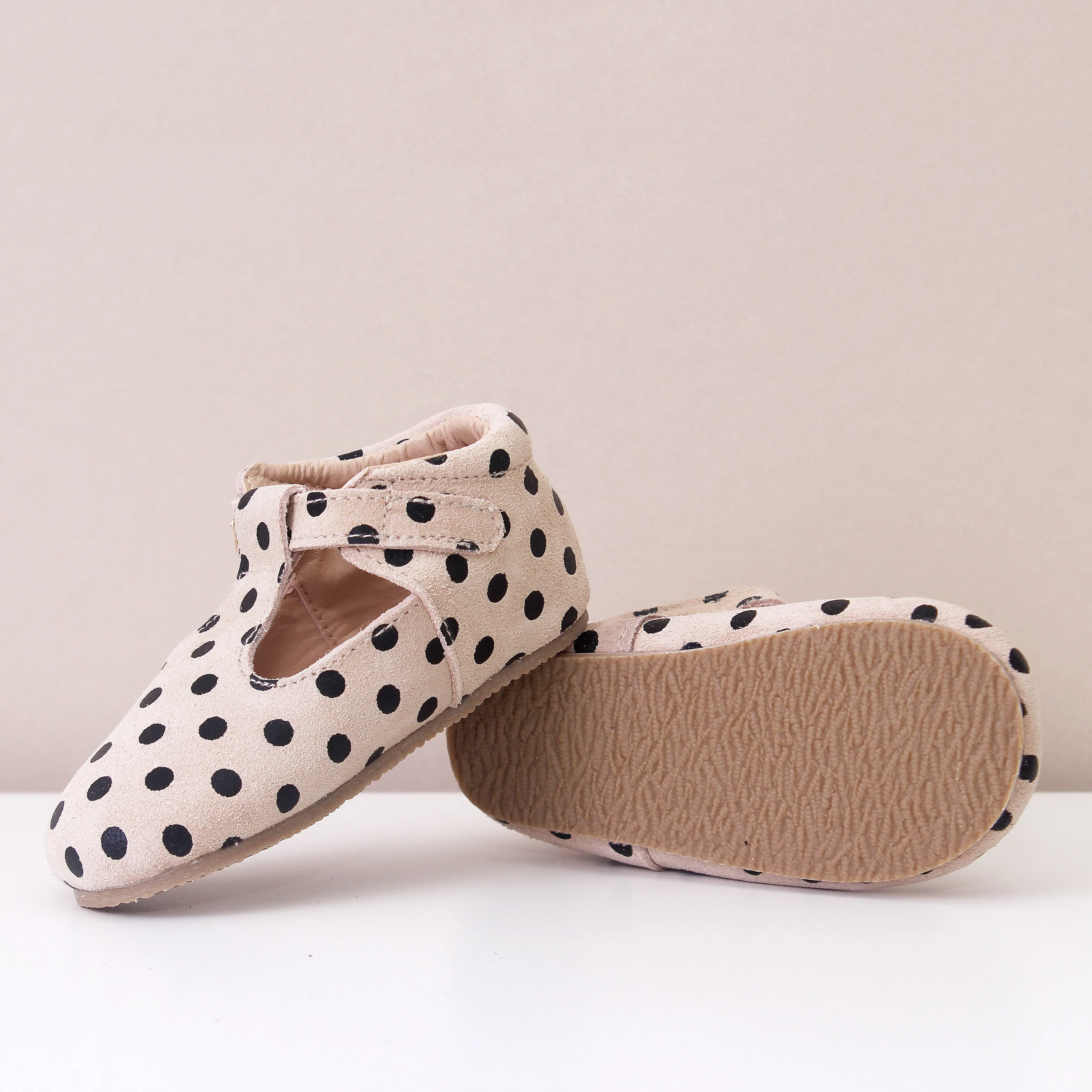 Clemmie Polka Dot Cream T-Bars