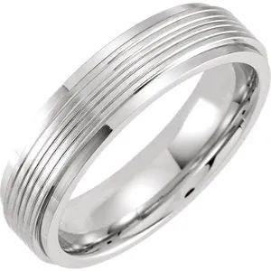 Cobalt 6 mm Grooved Flat Edge Band Size 11.5