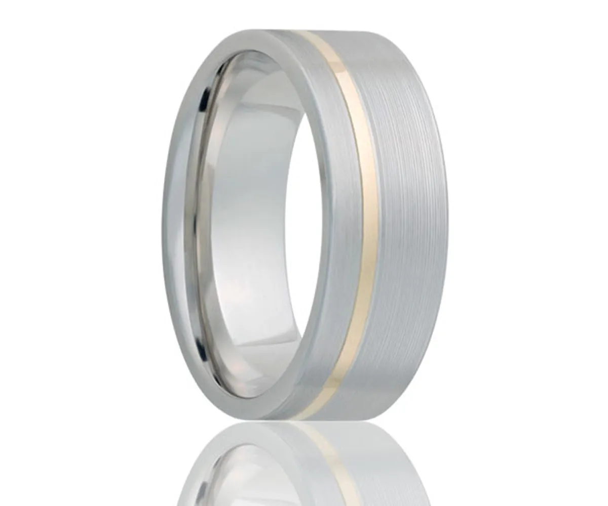 Cobalt With Yellow Gold Inlay Ring