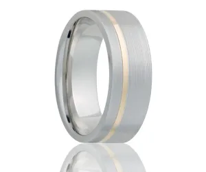 Cobalt With Yellow Gold Inlay Ring