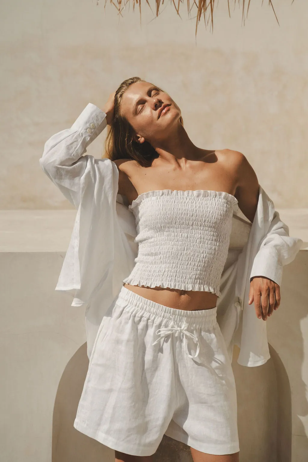 Cocos Linen Top White