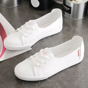 Comemore Comfortable Women's Casual Flat White Lace-up Shoes Summer Vulcanized Sneakers Ladies Light Soft Shallow Mouth Loafers