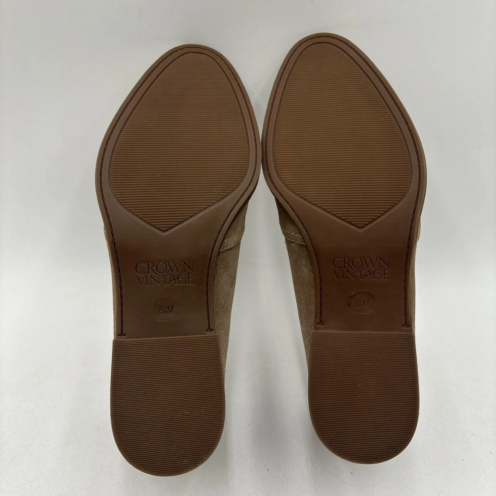 Crown Vintage Samali Loafer in Taupe Suede Size 8.5M - Very Good