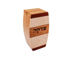 Curved Maple Tzedakah Box