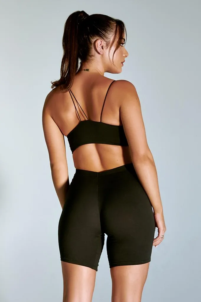 CXIX LuxLounge One Shoulder Illusion Top - Black