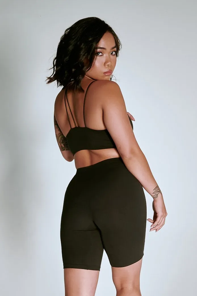 CXIX LuxLounge One Shoulder Illusion Top - Black