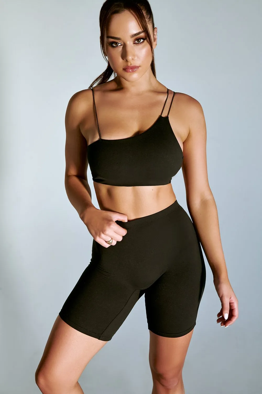 CXIX LuxLounge One Shoulder Illusion Top - Black