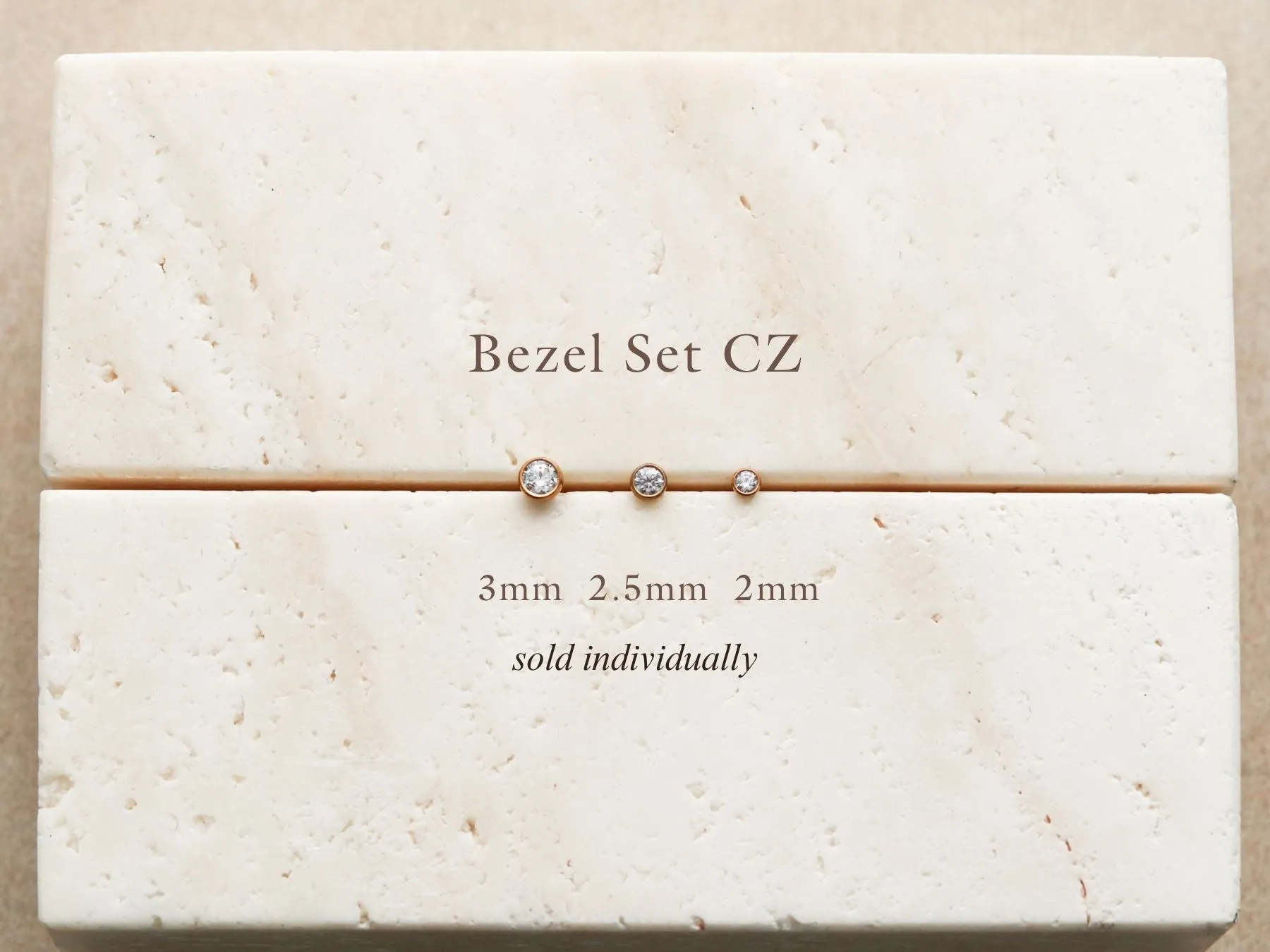 CZ Bezel - Titanium Flat Back