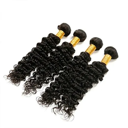 Deep Wave Brazilian Hair Bundles with HD Lace 13×4 Lace Frontal PLP05