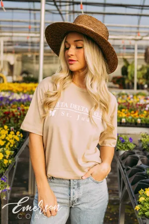 Delta Delta Delta Philanthropy St Jude Simple Butterfly Tee