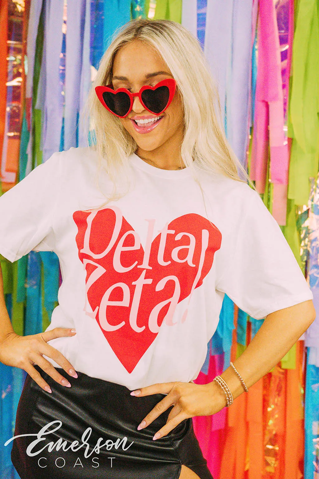 Delta Zeta Bid Day Simple Heart Tee
