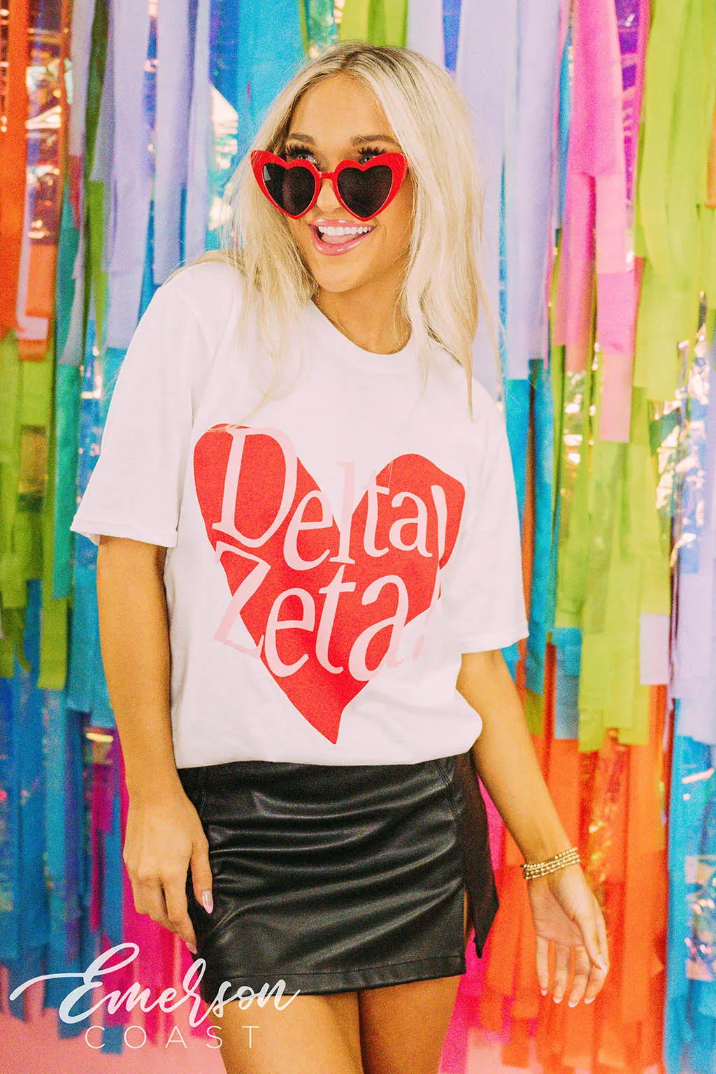 Delta Zeta Bid Day Simple Heart Tee