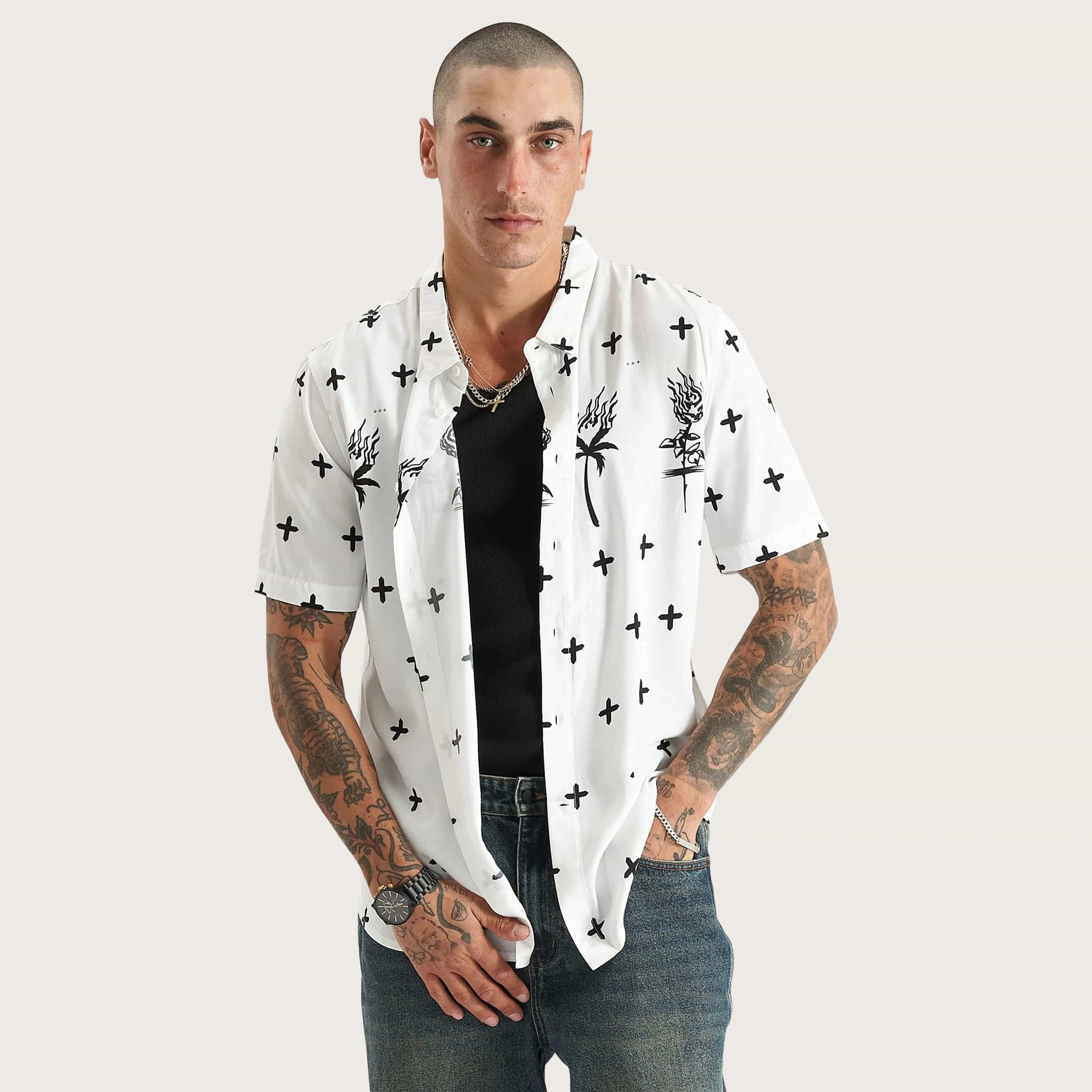 Desert Rose Party Shirt White
