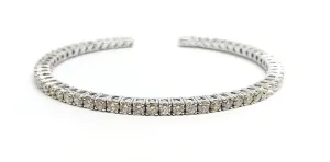 Diamond Open Bar Flex White Gold Bangle