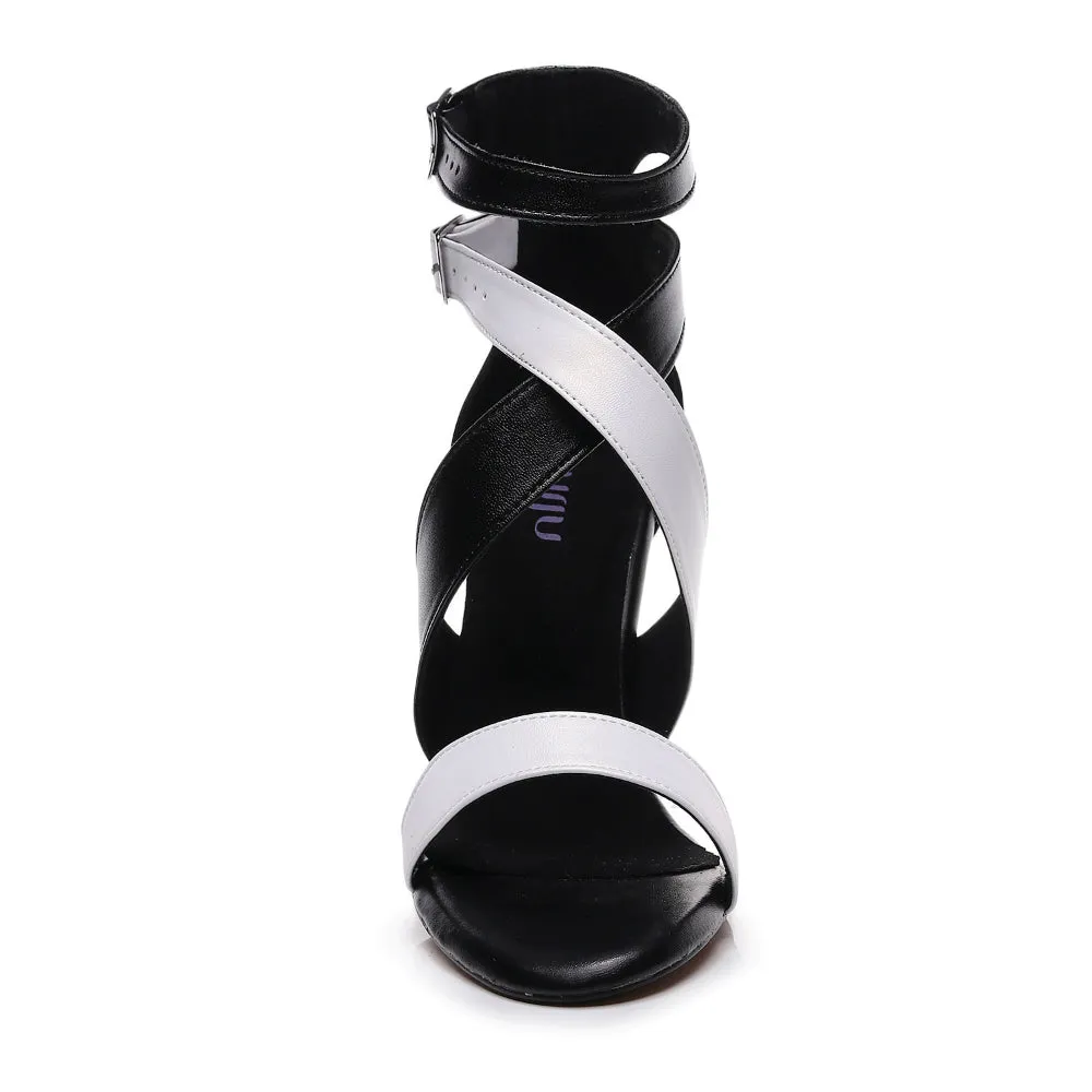 Dos Lados - Black and White Vegan Leather - Street Sole