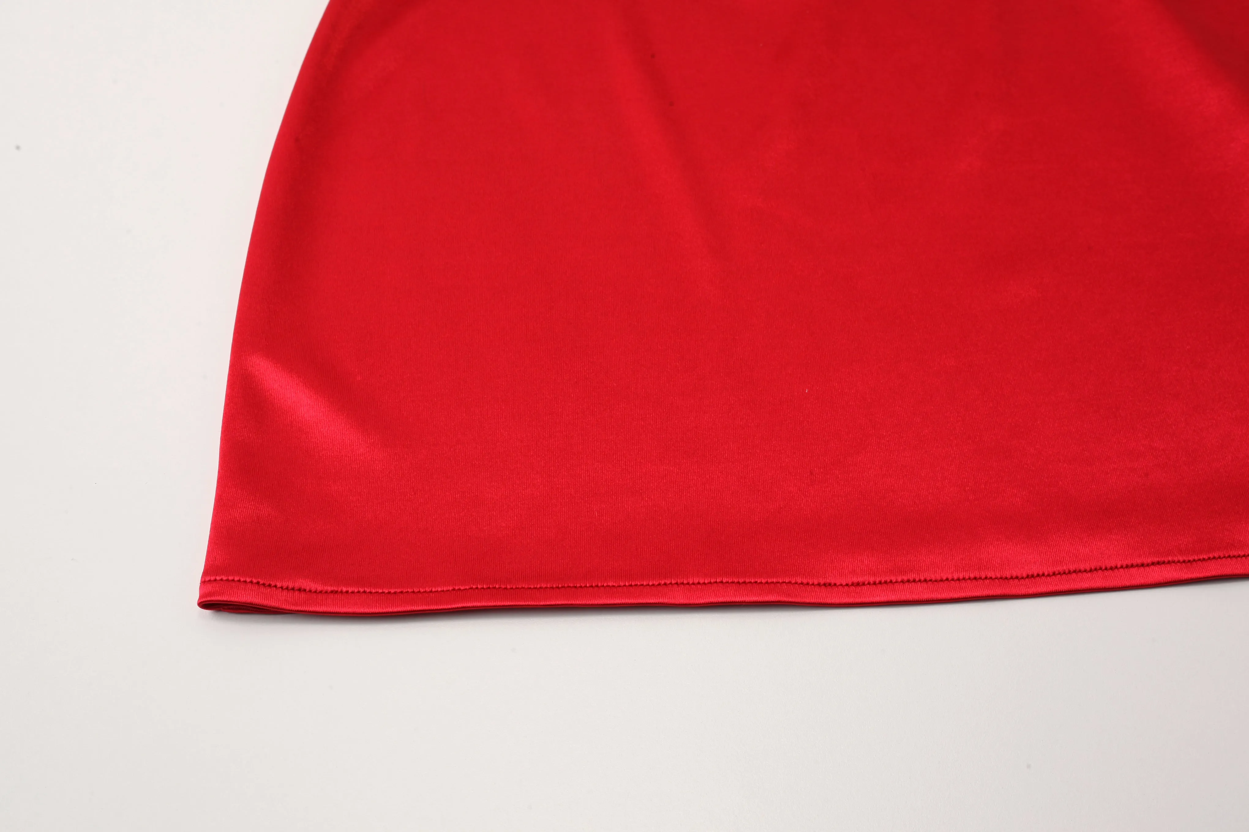 Feather Trim Satin Slip Dress