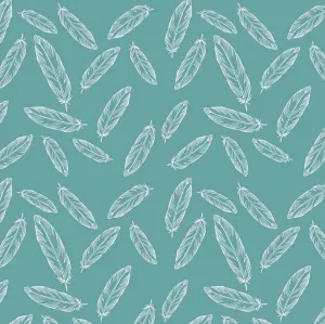 Feathers on Teal by Simple Simon & Company for Riley Blake Designs