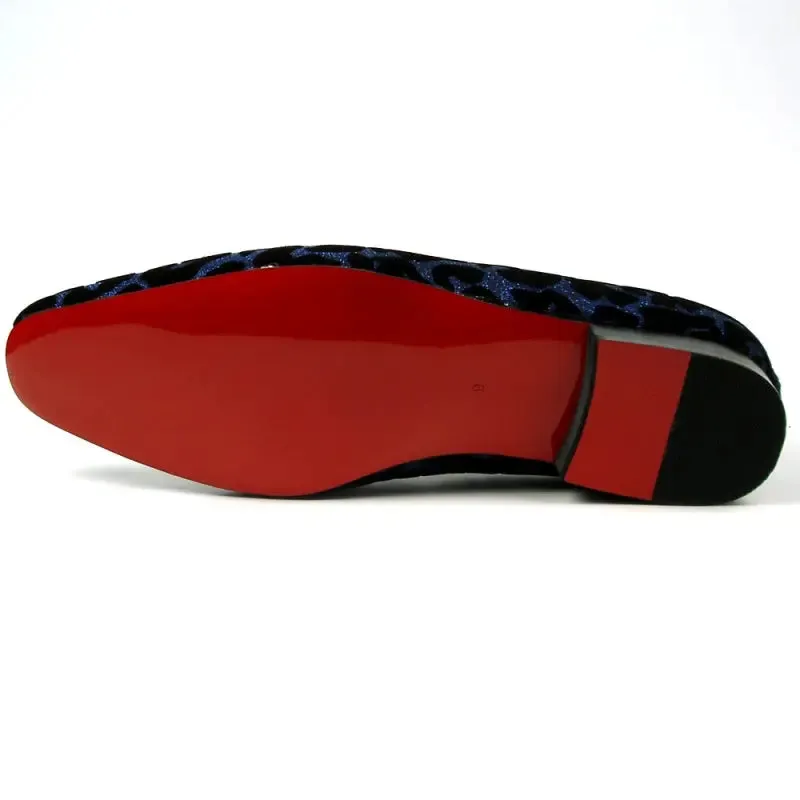 Fiesso FI-7421 Blue Slip on Loafers