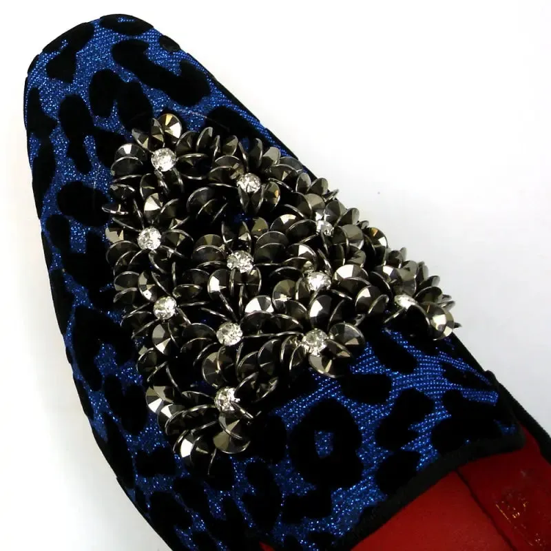 Fiesso FI-7421 Blue Slip on Loafers