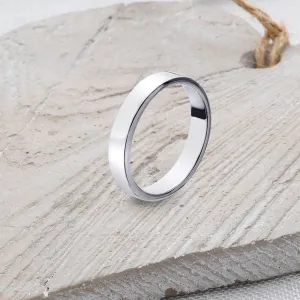 Flat - Shaped Solid Sterling Silver Band - 4mm Wide (Trade Price)