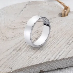 Flat - Shaped Solid Sterling Silver Band - 6mm Wide (Trade Price)