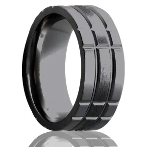 Flat Zirconium Ring with a Milled Pattern