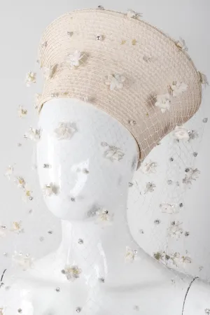 Floral Veiled Cossack Hat
