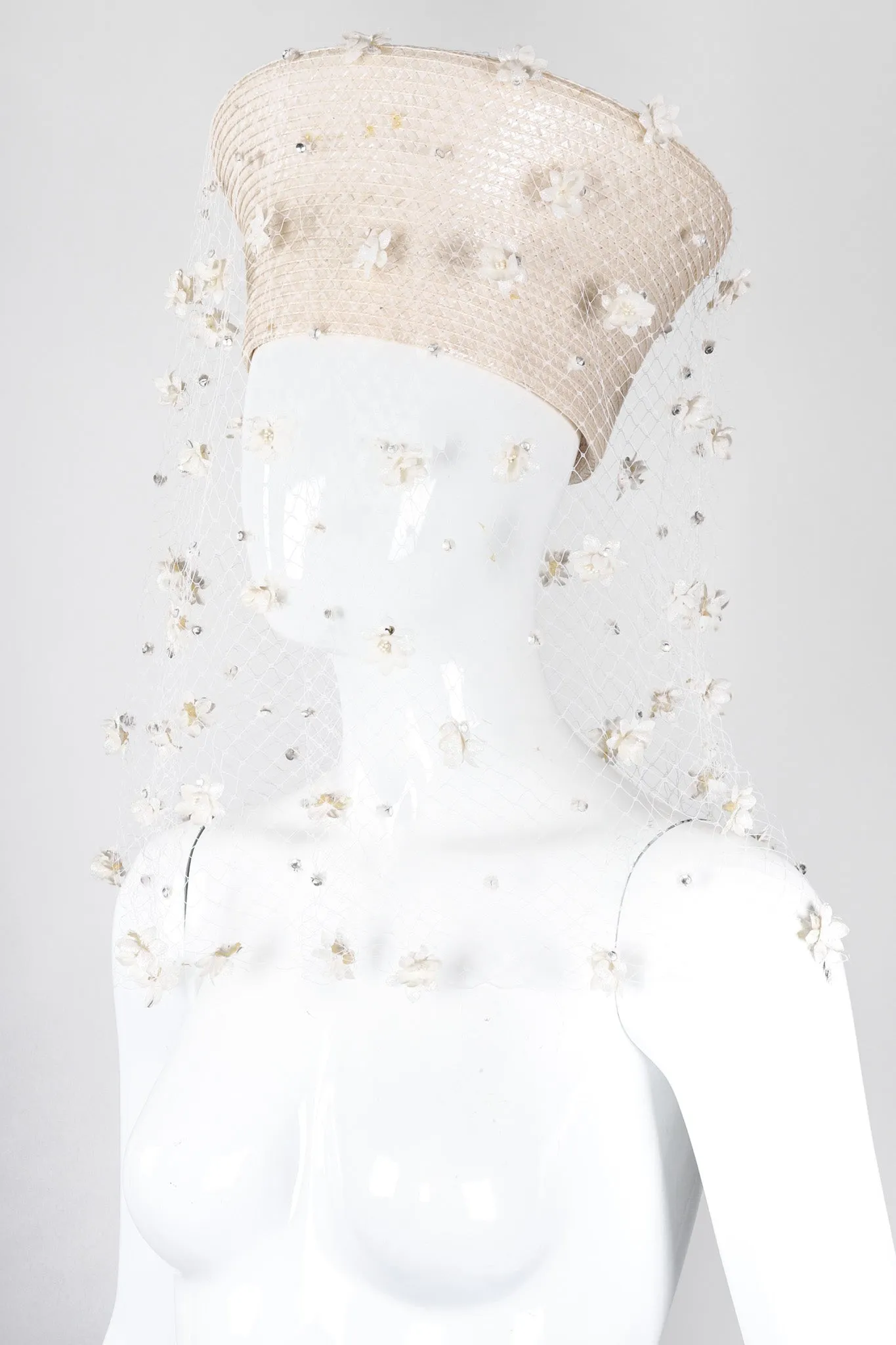 Floral Veiled Cossack Hat