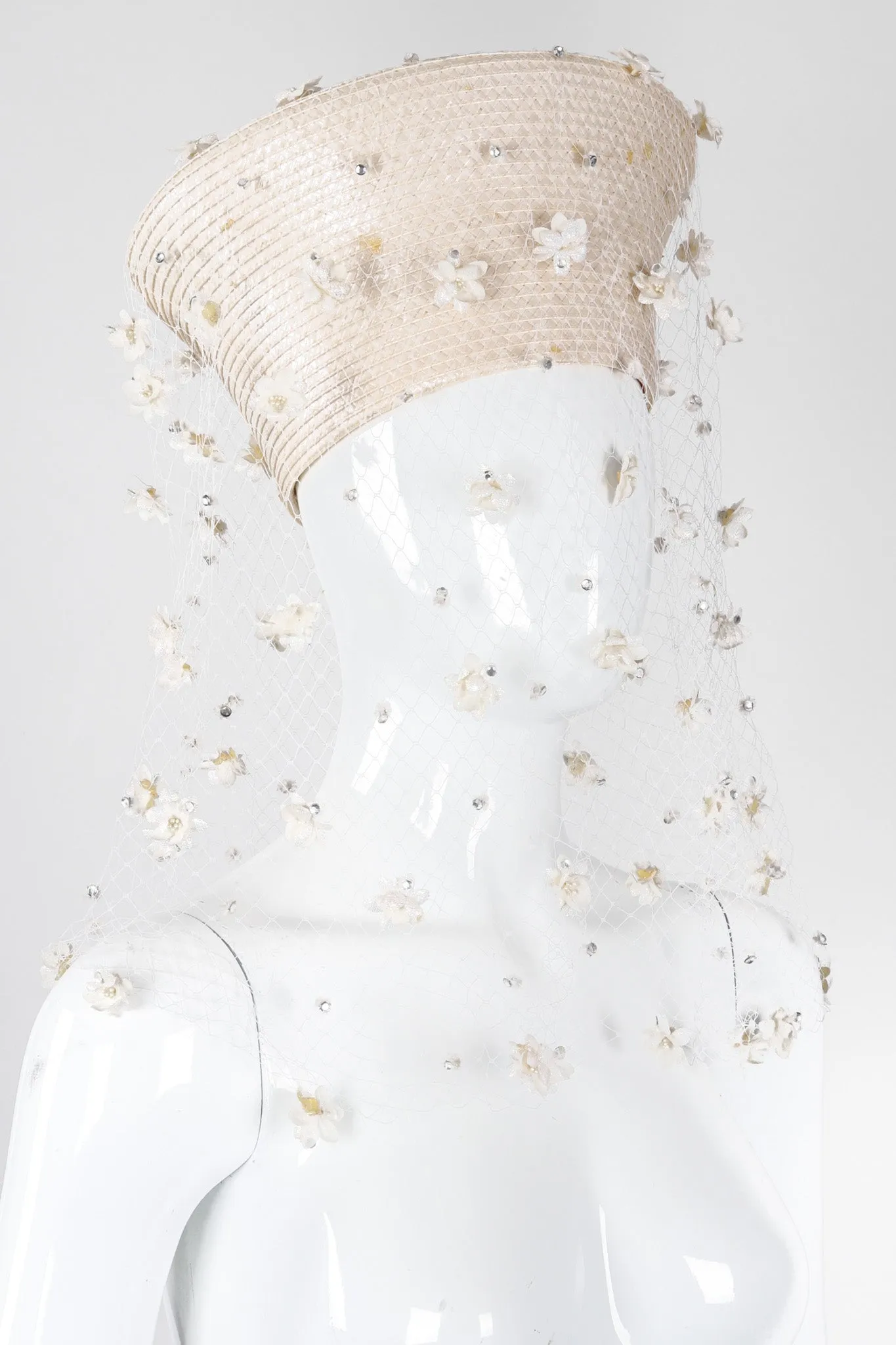 Floral Veiled Cossack Hat
