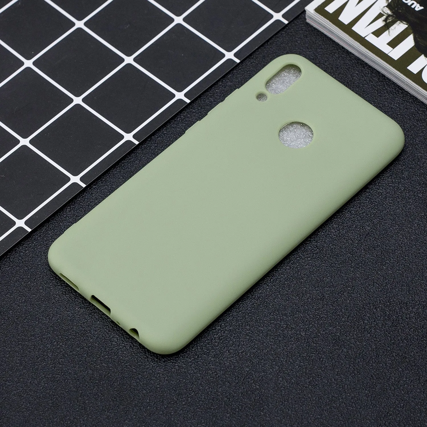 For HUAWEI Y9 2019 Lovely Candy Color Matte TPU Anti-scratch Non-slip Protective Cover Back Case 10