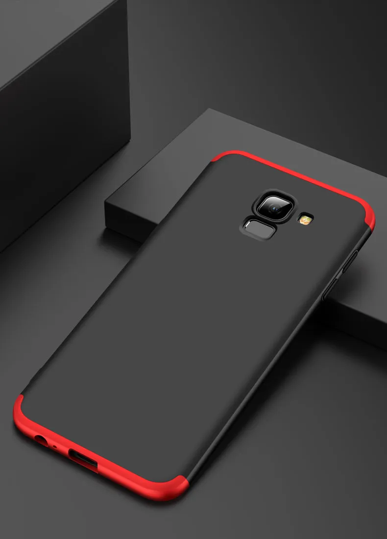 For Samsung J6 2018/on 6 Ultra Slim 360 Degree Non-slip Shockproof Full Protective Case red