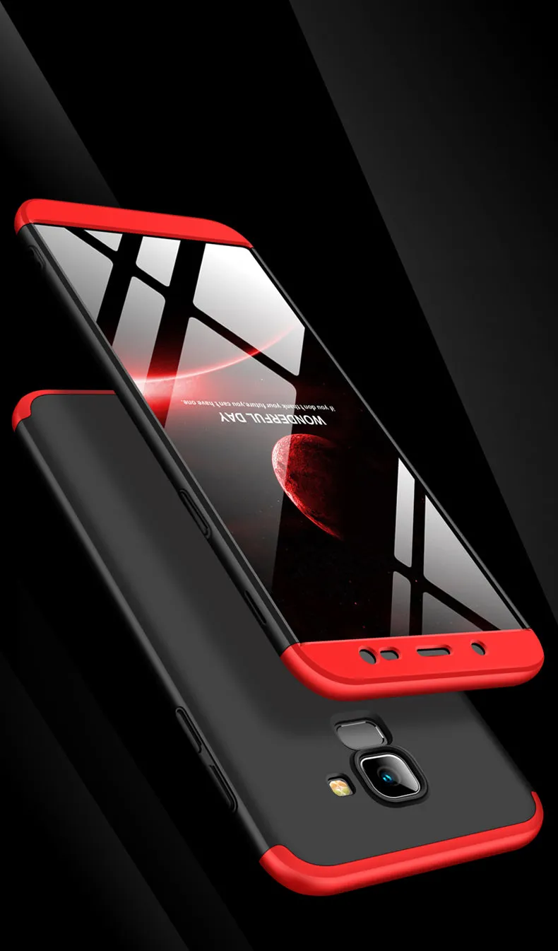 For Samsung J6 2018/on 6 Ultra Slim 360 Degree Non-slip Shockproof Full Protective Case red