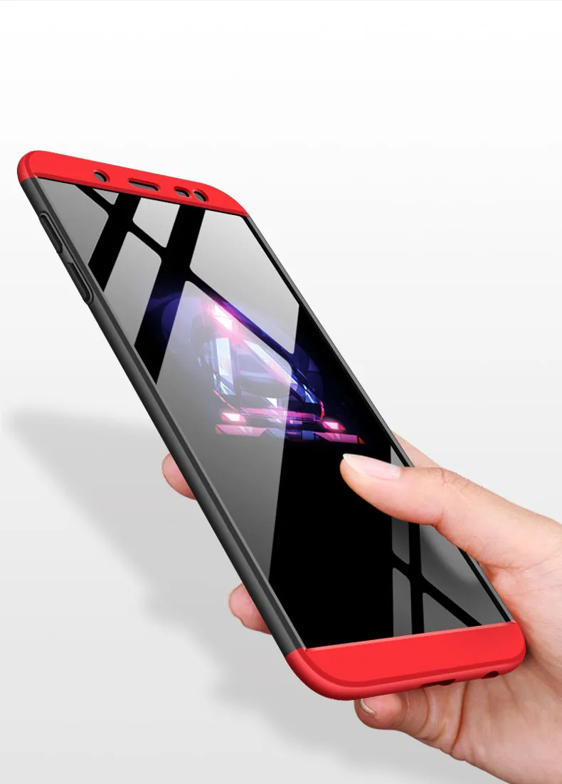 For Samsung J6 2018/on 6 Ultra Slim 360 Degree Non-slip Shockproof Full Protective Case red