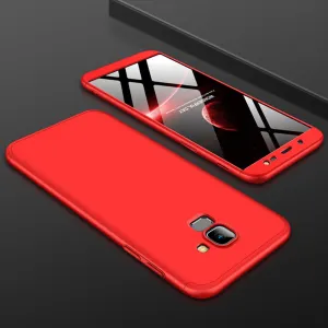 For Samsung J6 2018/on 6 Ultra Slim 360 Degree Non-slip Shockproof Full Protective Case red