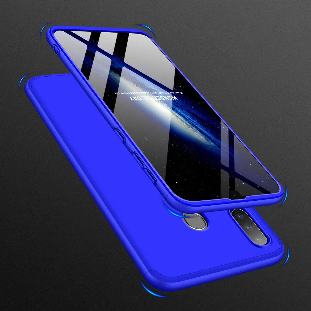 For Samsung M30 Ultra Slim PC Back Cover Non-slip Shockproof 360 Degree Full Protective Case blue