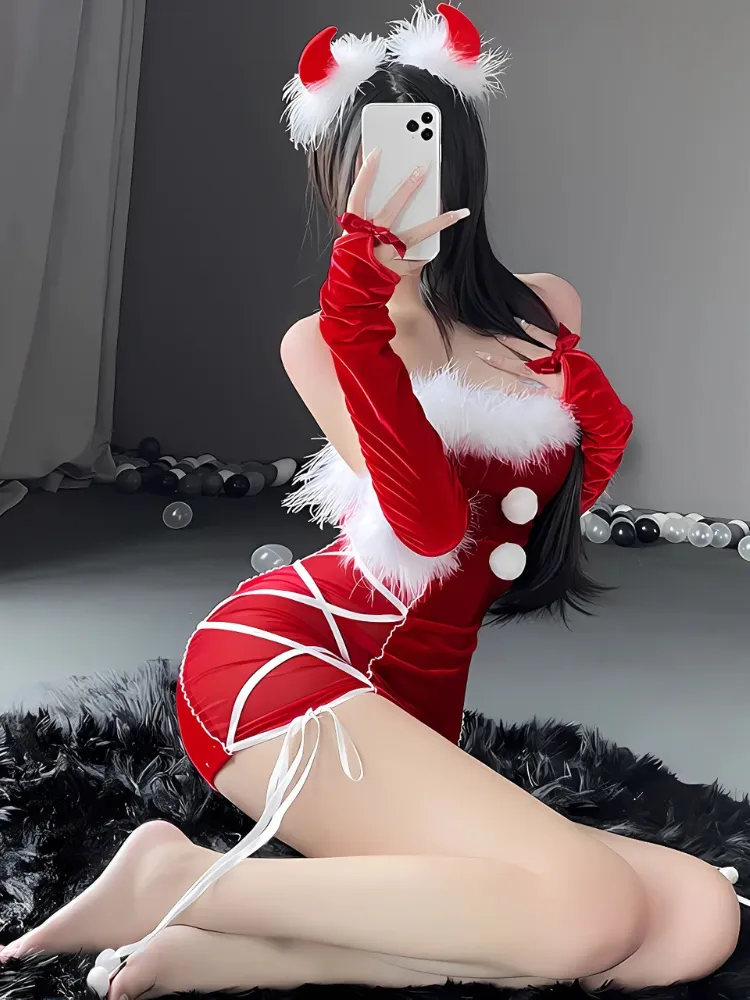 Furry Trim Christmas Costume