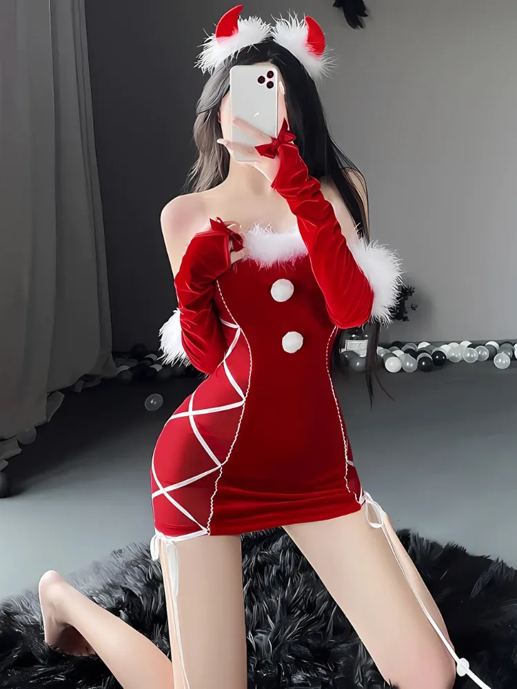 Furry Trim Christmas Costume