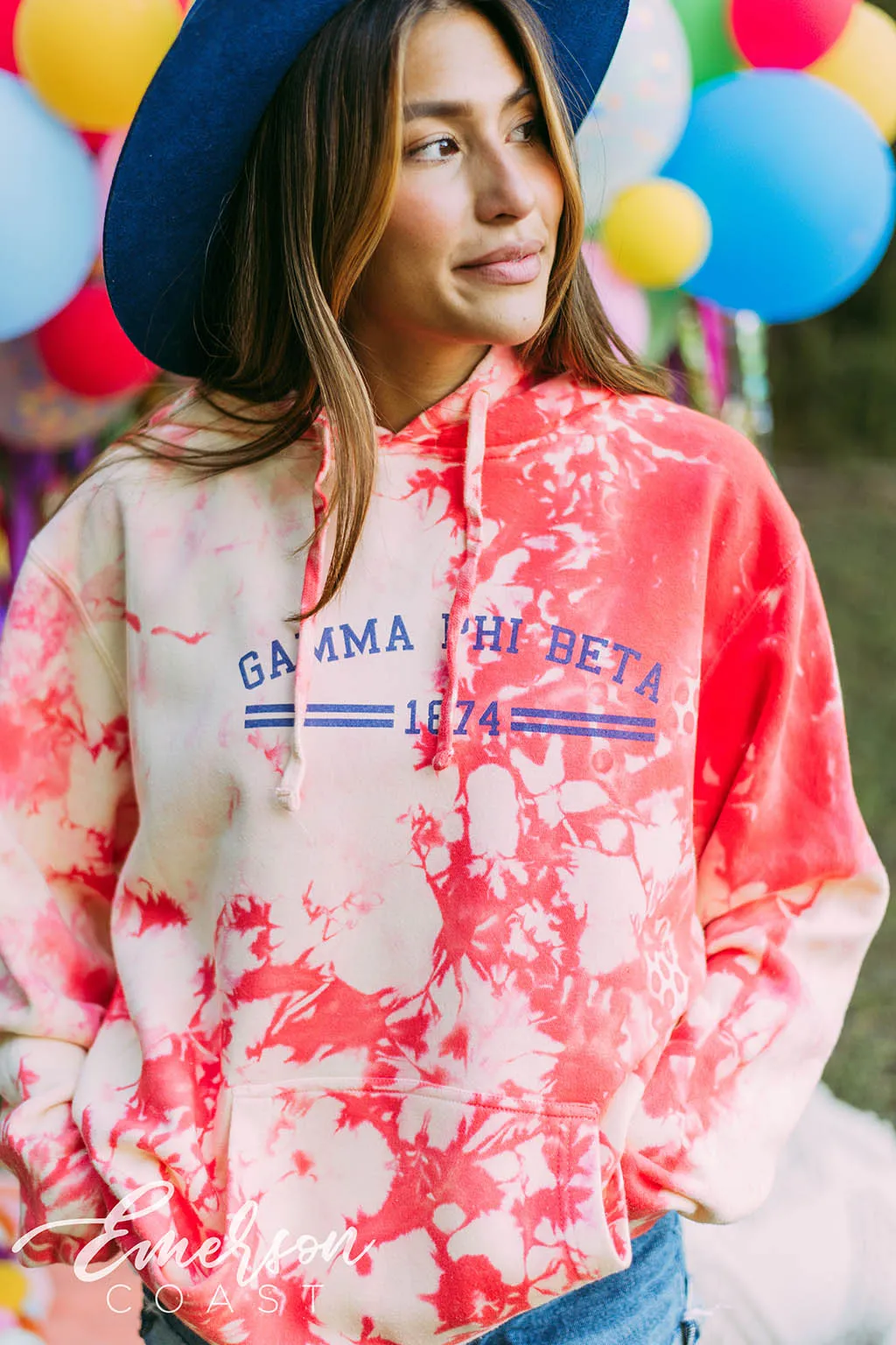 Gamma Phi Beta Coral Kissed Hoodie