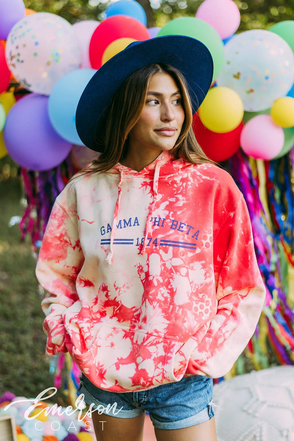 Gamma Phi Beta Coral Kissed Hoodie