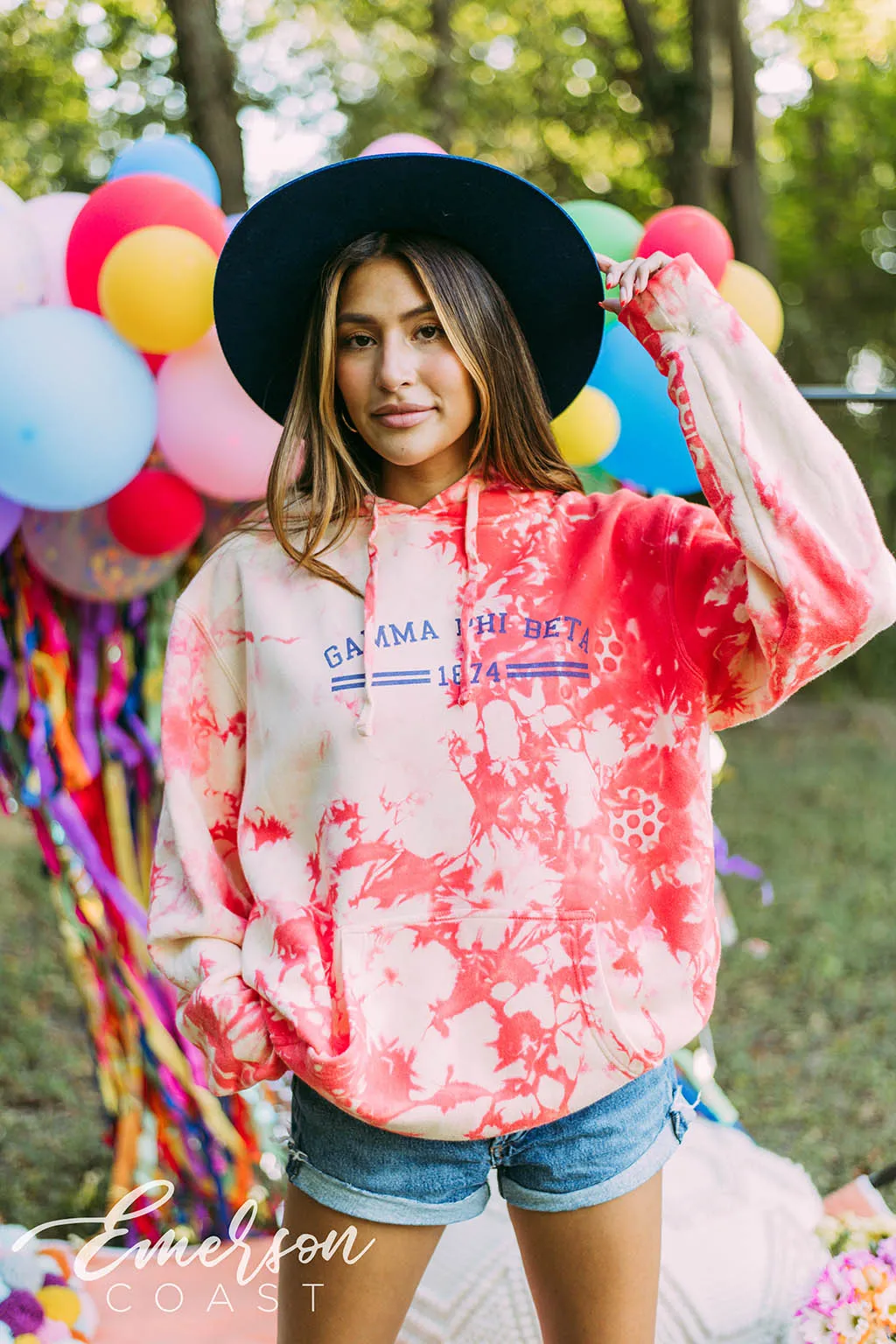 Gamma Phi Beta Coral Kissed Hoodie