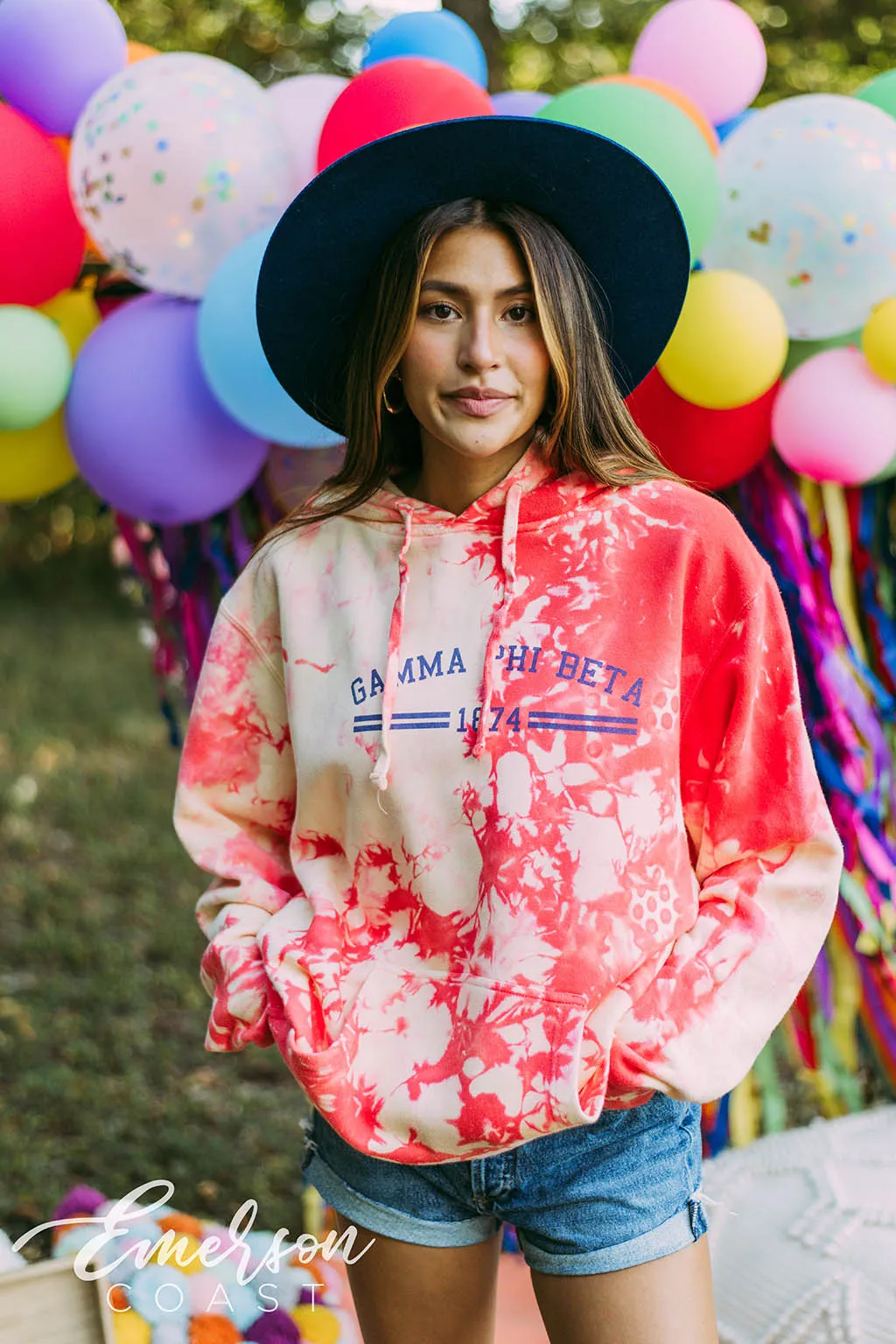 Gamma Phi Beta Coral Kissed Hoodie