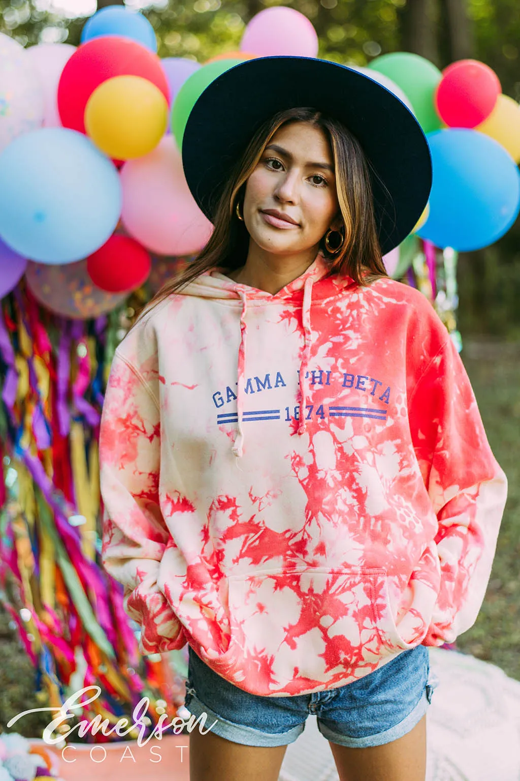 Gamma Phi Beta Coral Kissed Hoodie