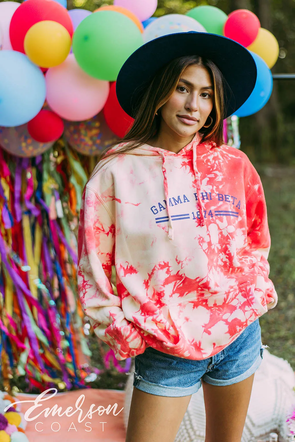 Gamma Phi Beta Coral Kissed Hoodie
