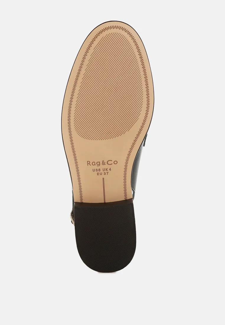 Genuine Leather Loafer Sandals By Ruw