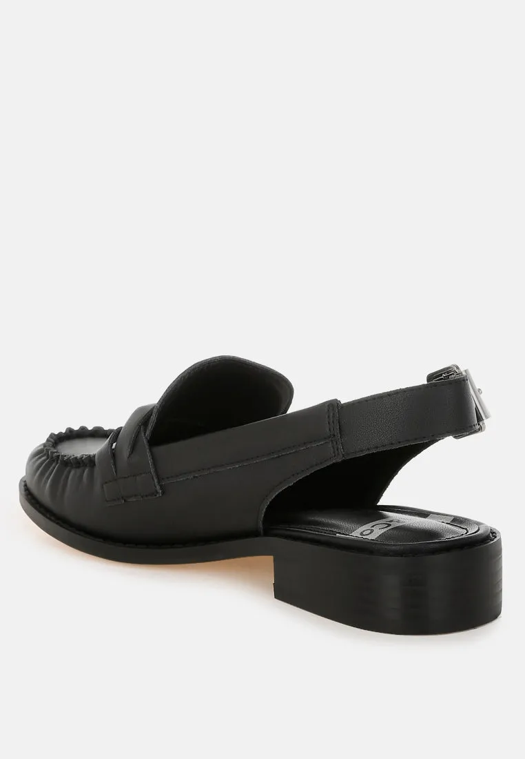 Genuine Leather Loafer Sandals By Ruw