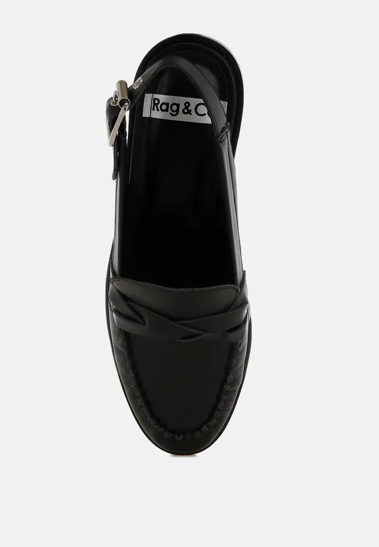 Genuine Leather Loafer Sandals By Ruw