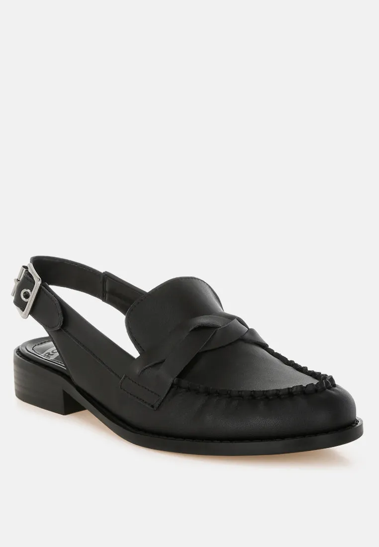 Genuine Leather Loafer Sandals By Ruw