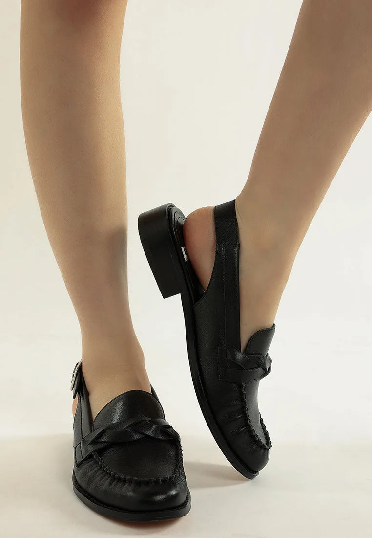 Genuine Leather Loafer Sandals By Ruw