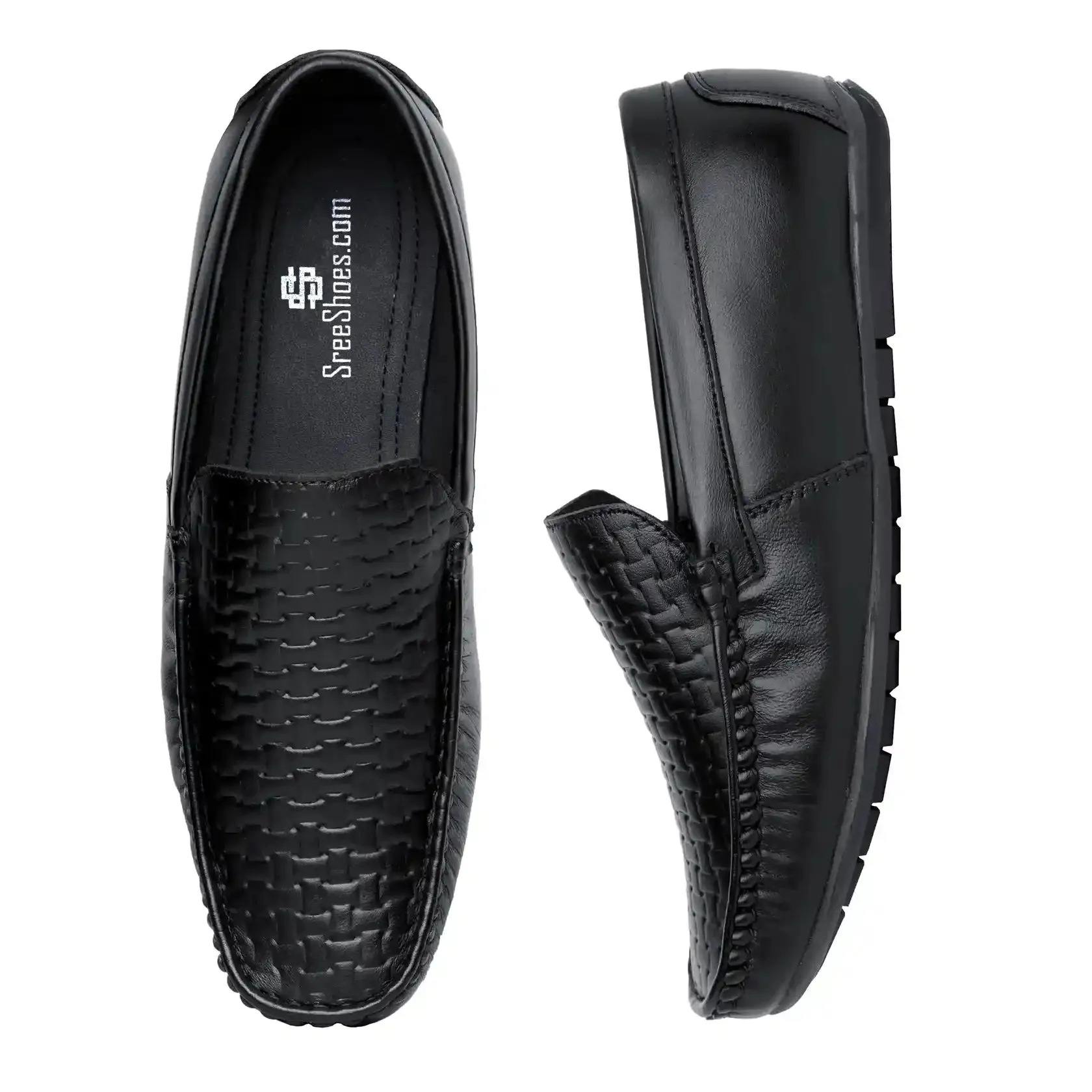 Genuine Leather Rattan Loafers for Men
